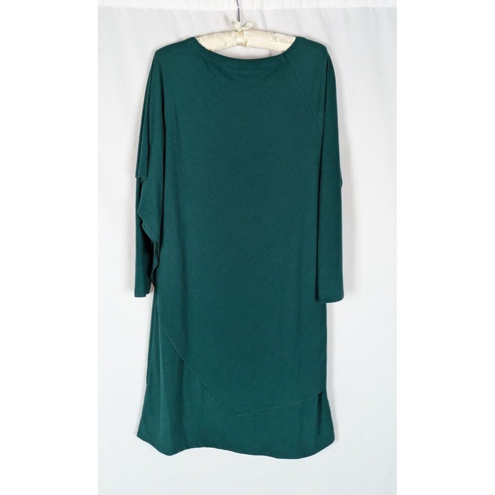 Soft Surroundings Layered Dress S Women's Green Marla Stretch Knit Asymmetrical - Picture 6 of 10